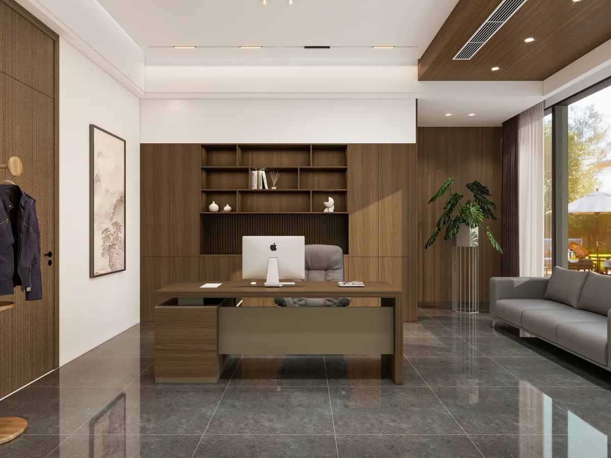 Office furniture and wall panels in PTBS65003-169 film